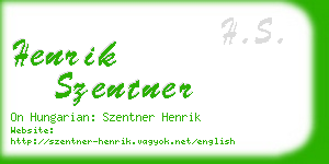 henrik szentner business card
